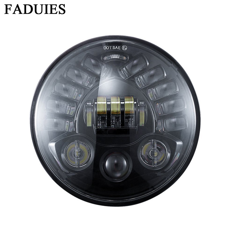 Universal Motorcycle Led Headlight Projector - 7-calowy Adaptacyjny Okrągły Motocyklowy Reflektor LED