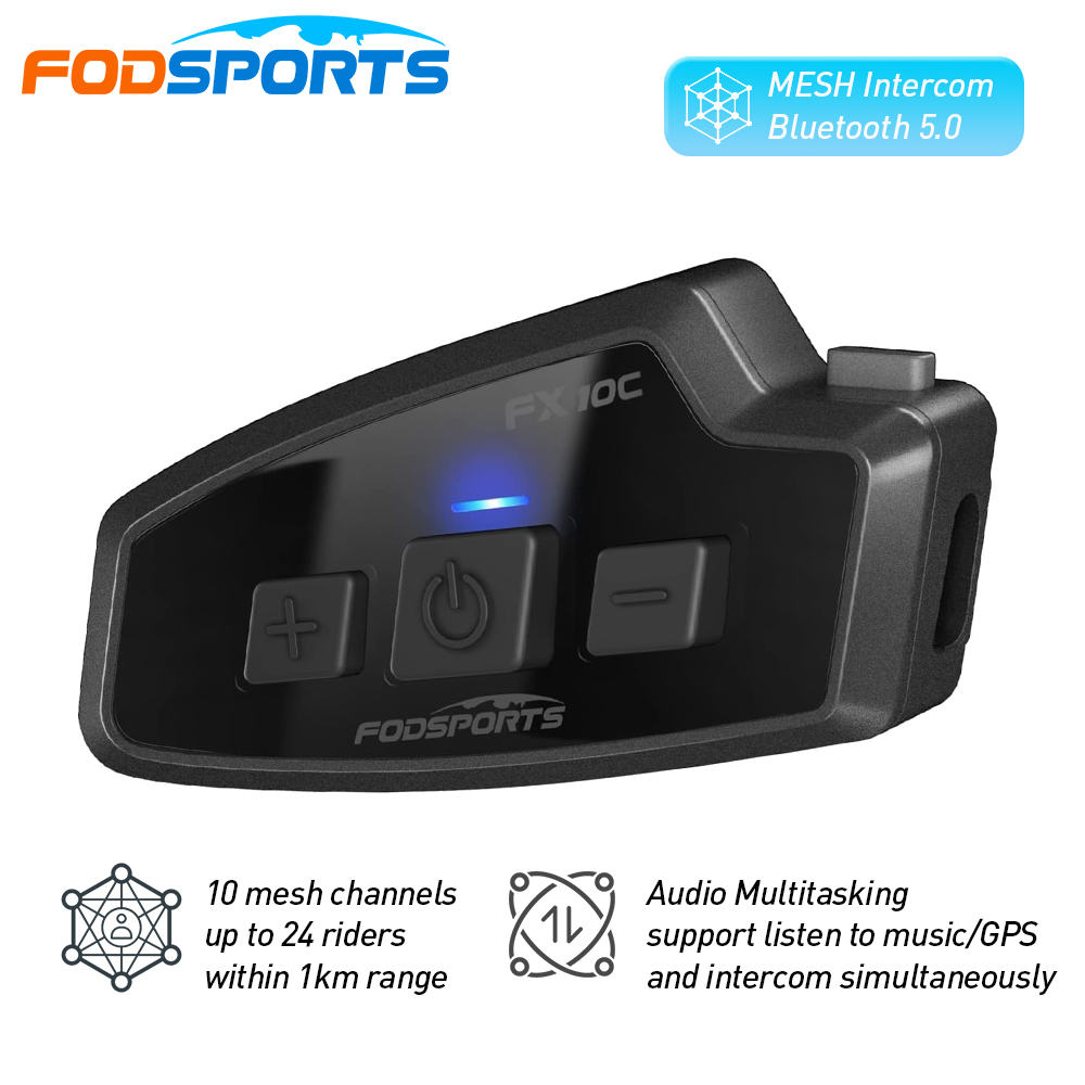Full Face Motorcycle Helmet With Bluetooth - Fodsports FX 10C Mesh motocyklowy domofon